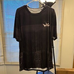 Reel Legends Black Patterned Men's Tee